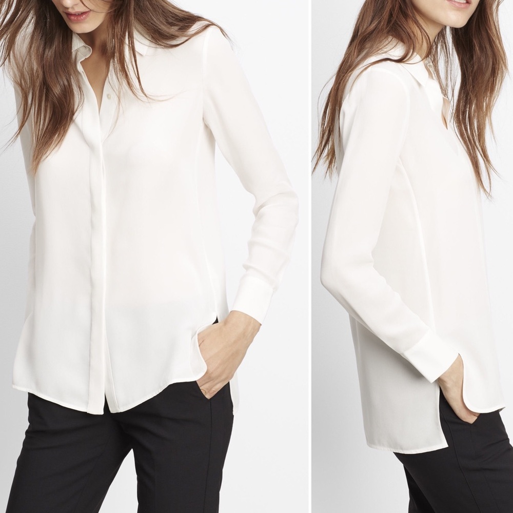 Vince • Classic Silk Long Sleeve Button Up Blouse